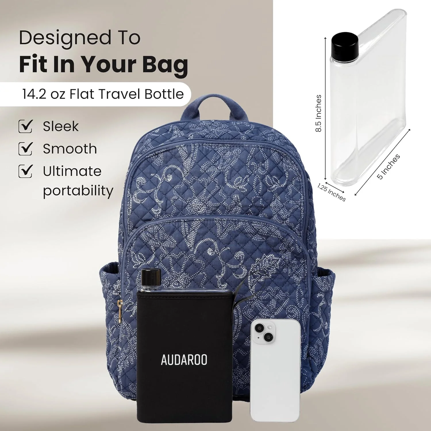 بطری آب تخت برای کیف دستی (420 میلی لیتر) - بطری آب تخت برای مسافرت به همراه آستین نئوپرن مشکی و برس تمیز کننده - قمقمه پلاستیکی - بطری آب باریک برای مسافرت - بطری آب کوچک بطری آب تخت برای کیف دستی (420 میلی لیتر) - بطری آب تخت برای مسافرت به همراه آستین نئوپرن مشکی و برس تمیز کننده - قمقمه پلاستیکی - بطری آب باریک برای مسافرت - بطری آب کوچک