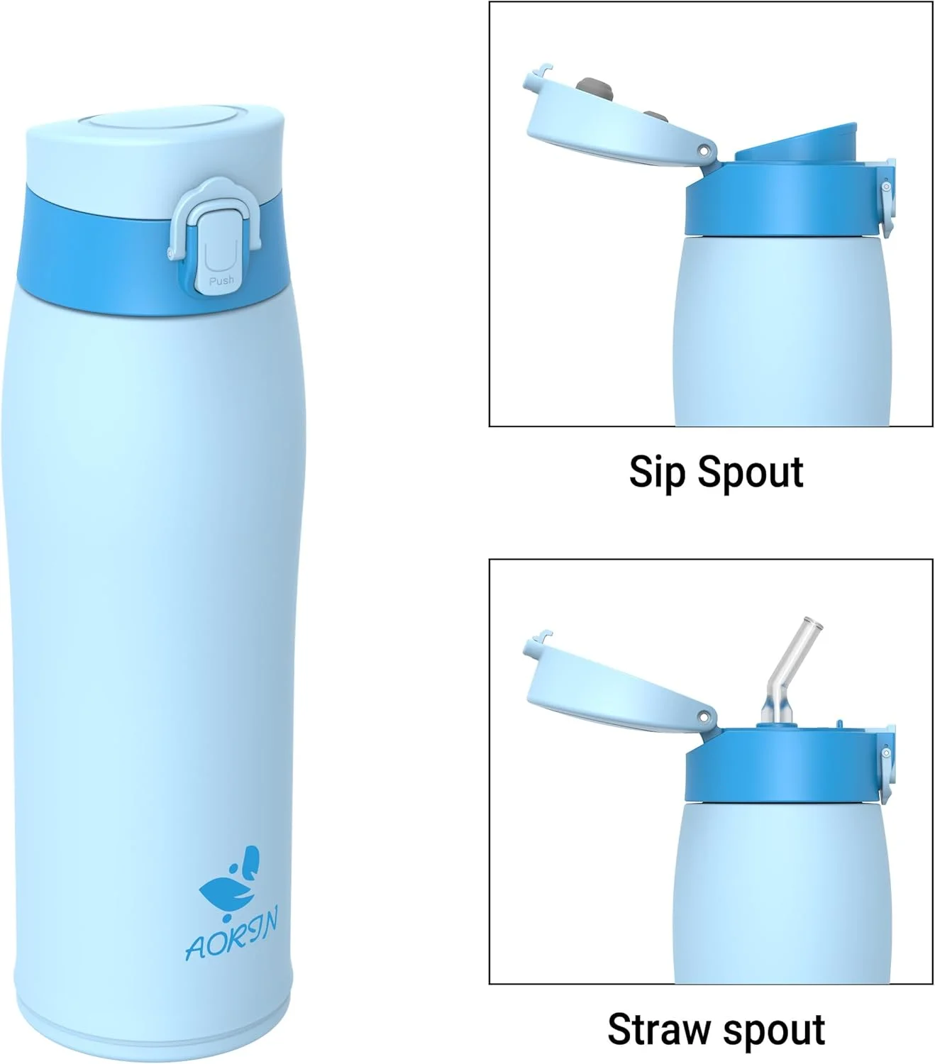 بطری آب استیل ضد زنگ AORIN 18/8 با 2 درب، 750 میلی لیتر، بطری فلزی عایق خلاء، بطری نوشیدنی ضد نشت، بدون BPA، سازگار با نوشیدنی های گرم و سرد، قمقمه قابل حمل برای باشگاه، ورزش، استفاده روزانه بطری آب استیل ضد زنگ AORIN 18/8 با 2 درب، 750 میلی لیتر، بطری فلزی عایق خلاء، بطری نوشیدنی ضد نشت، بدون BPA، سازگار با نوشیدنی های گرم و سرد، قمقمه قابل حمل برای باشگاه، ورزش، استفاده روزانه