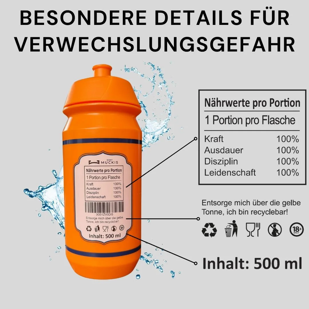 بطری آب "اسپریتز" 500 میلی لیتر، بطری آب بدون BPA برای ورزش، تناسب اندام، اوقات فراغت، فضای باز، دوچرخه سواری، کار، مسافرت، مدرسه، ایده هدیه، لوازم جانبی زیبا و پایدار