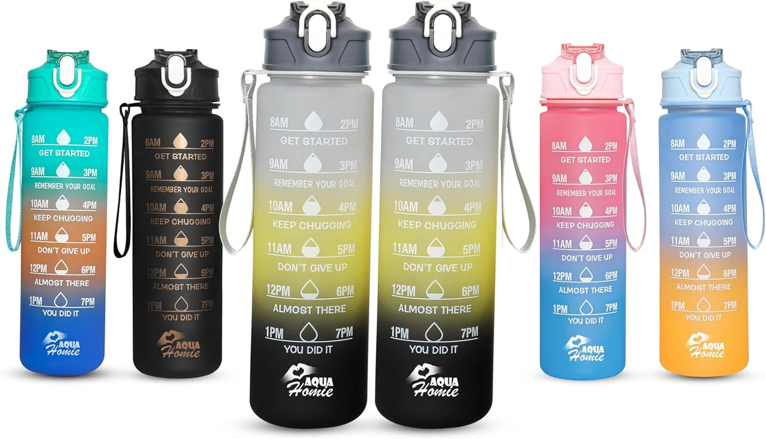 بطری آب (مشکی-زرد/خاکستری، ۷۵۰ میلی لیتر)