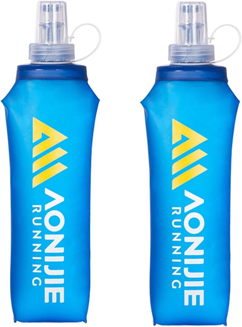 قمقمه های نرم AONIJIE، بطری های آب تاشو و جمع شدنی TPU برای بسته هیدراتاسیون، دویدن و دوچرخه سواری (بسته 2 عددی 500 میلی لیتری)