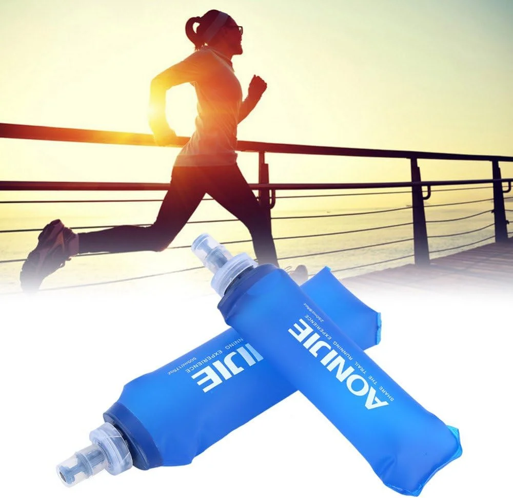 AONIJIE بطری آب تاشو ورزشی 2 عددی بدون BPA - قمقمه تاشو نرم TPU برای پیاده روی، دوچرخه سواری، دویدن، کوهنوردی AONIJIE بطری آب تاشو ورزشی 2 عددی بدون BPA - قمقمه تاشو نرم TPU برای پیاده روی، دوچرخه سواری، دویدن، کوهنوردی