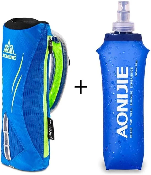 کیف آب دستی نرم AONIJIE برای دویدن، بسته آبرسانی با بند دستی و قمقمه نرم 500 میلی لیتری (آبی) کیف آب دستی نرم AONIJIE برای دویدن، بسته آبرسانی با بند دستی و قمقمه نرم 500 میلی لیتری (آبی)