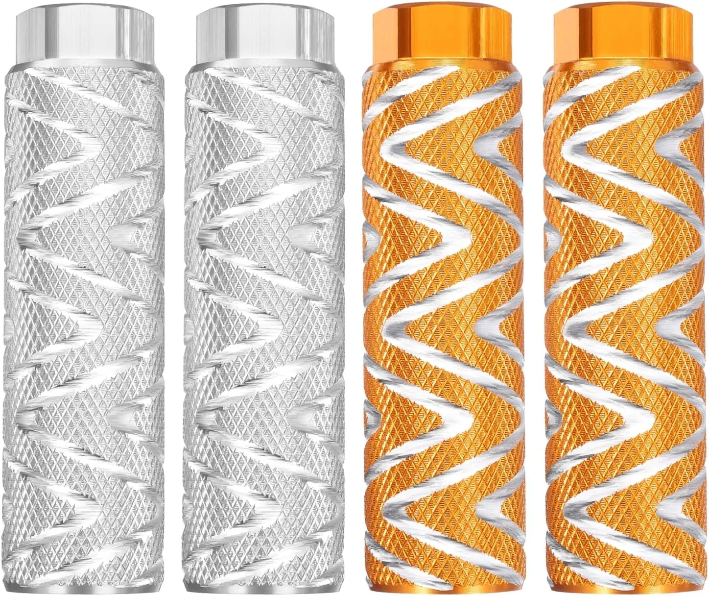 هارفینگتون، 2 جفت پدال رکاب دوچرخه آلیاژ آلومینیوم، پدال های عقب ضد لغزش مناسب برای محورهای 3/8 اینچ برای دوچرخه کوهستان BMX، زرد و نقره ای