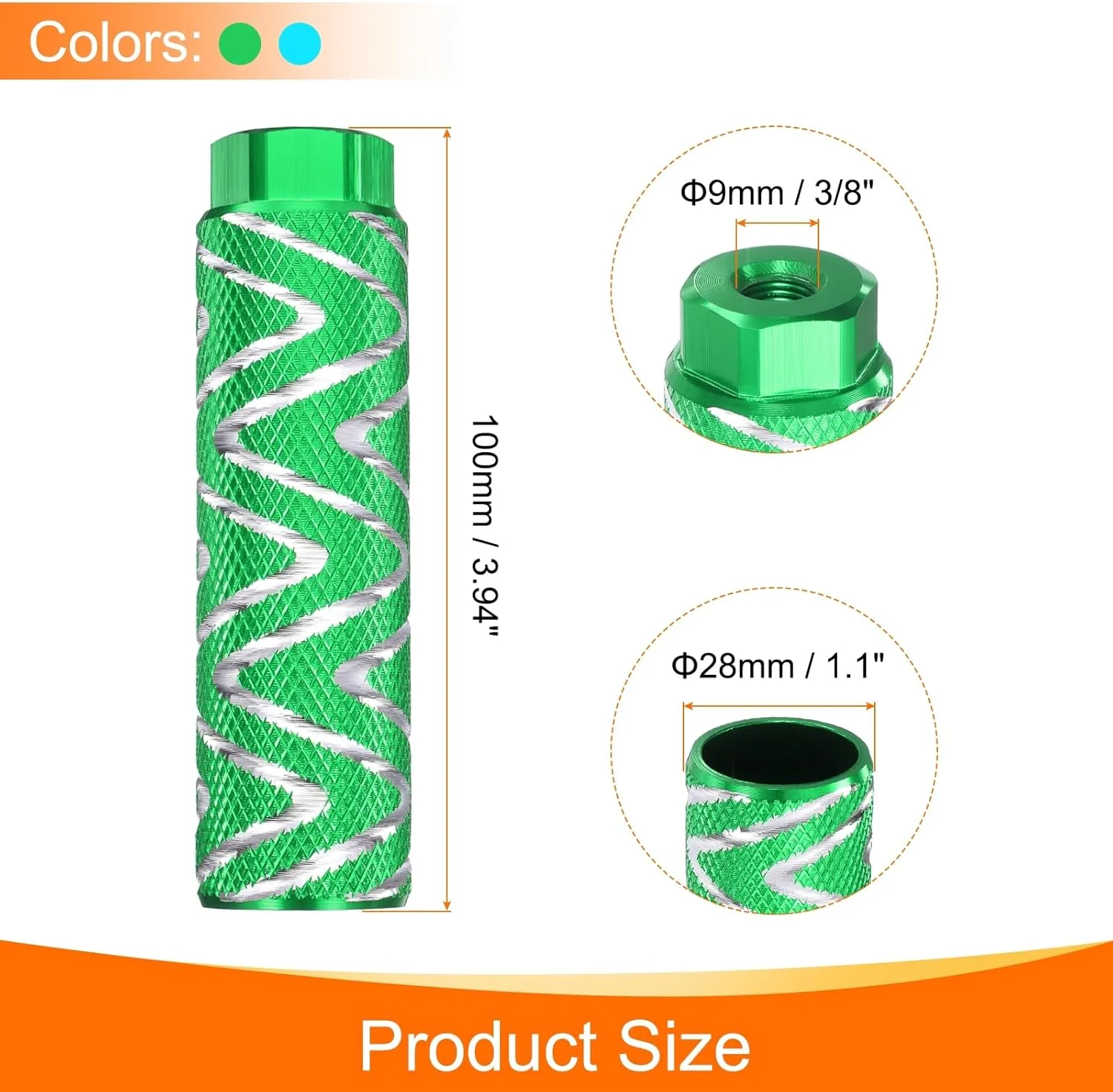 میخ رکاب دوچرخه هارفرینگتون آلیاژ آلومینیوم، میخ های عقب ضد لغزش مناسب برای محورهای 3/8 اینچی برای دوچرخه کوهستان BMX
