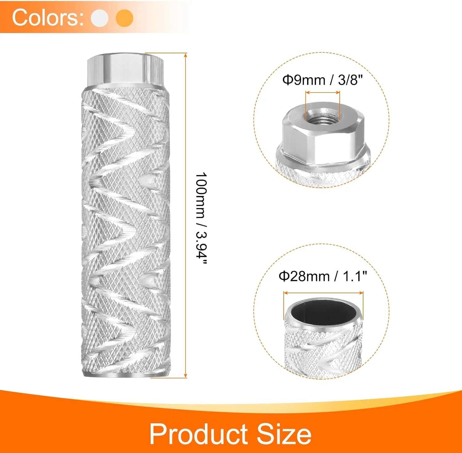 هارفینگتون، 2 جفت پدال رکاب دوچرخه آلیاژ آلومینیوم، پدال های عقب ضد لغزش مناسب برای محورهای 3/8 اینچ برای دوچرخه کوهستان BMX، زرد و نقره ای