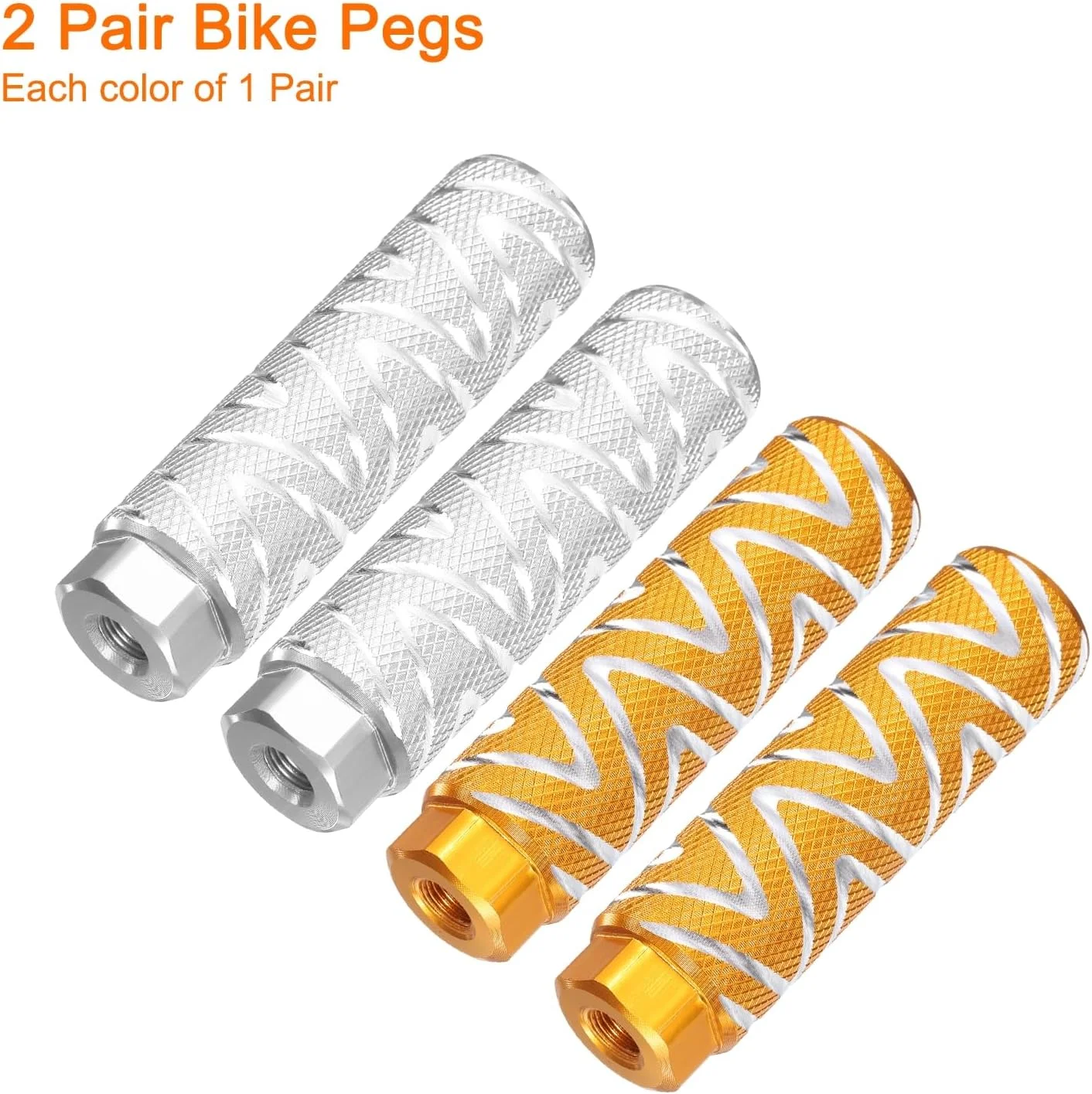 هارفینگتون، 2 جفت پدال رکاب دوچرخه آلیاژ آلومینیوم، پدال های عقب ضد لغزش مناسب برای محورهای 3/8 اینچ برای دوچرخه کوهستان BMX، زرد و نقره ای