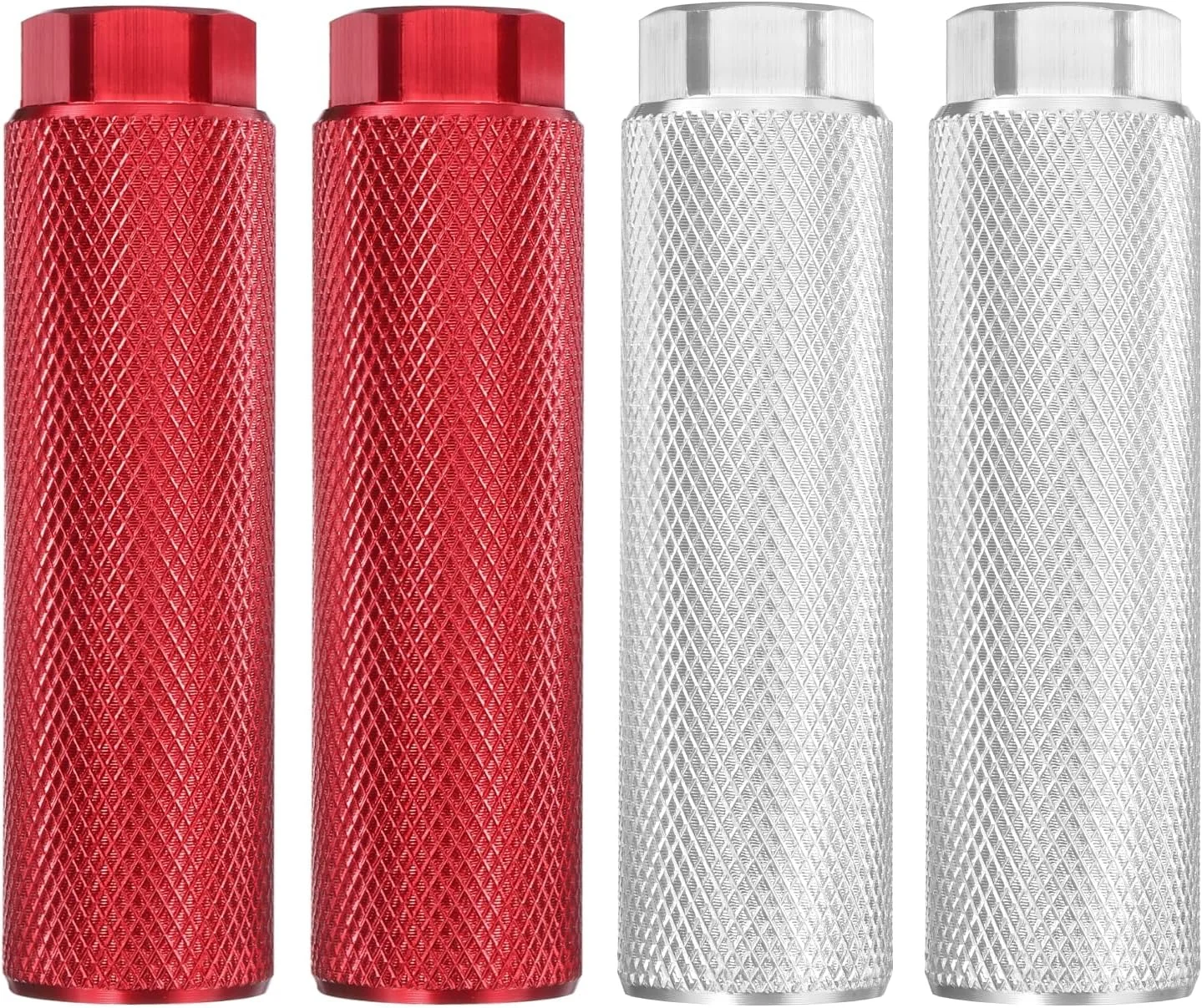 هارفینگتون، ۲ جفت پدال رکاب دوچرخه آلیاژ آلومینیوم، پدال های عقب ضد لغزش مناسب برای محورهای 3/8 اینچی برای دوچرخه کوهستان، قرمز و نقره ای