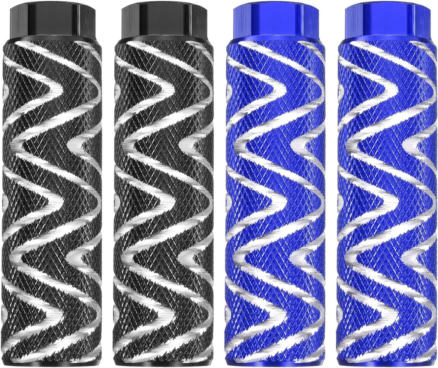 میخ های دوچرخه هارفینگتون، 2 جفت، آلیاژ آلومینیوم، میخ های عقب، پدال های ضد لغزش مناسب برای محورهای 3/8 اینچی برای دوچرخه کوهستان BMX، مشکی و آبی