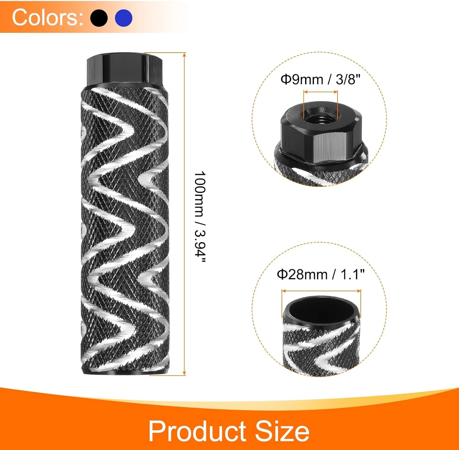 میخ های دوچرخه هارفینگتون، 2 جفت، آلیاژ آلومینیوم، میخ های عقب، پدال های ضد لغزش مناسب برای محورهای 3/8 اینچی برای دوچرخه کوهستان BMX، مشکی و آبی