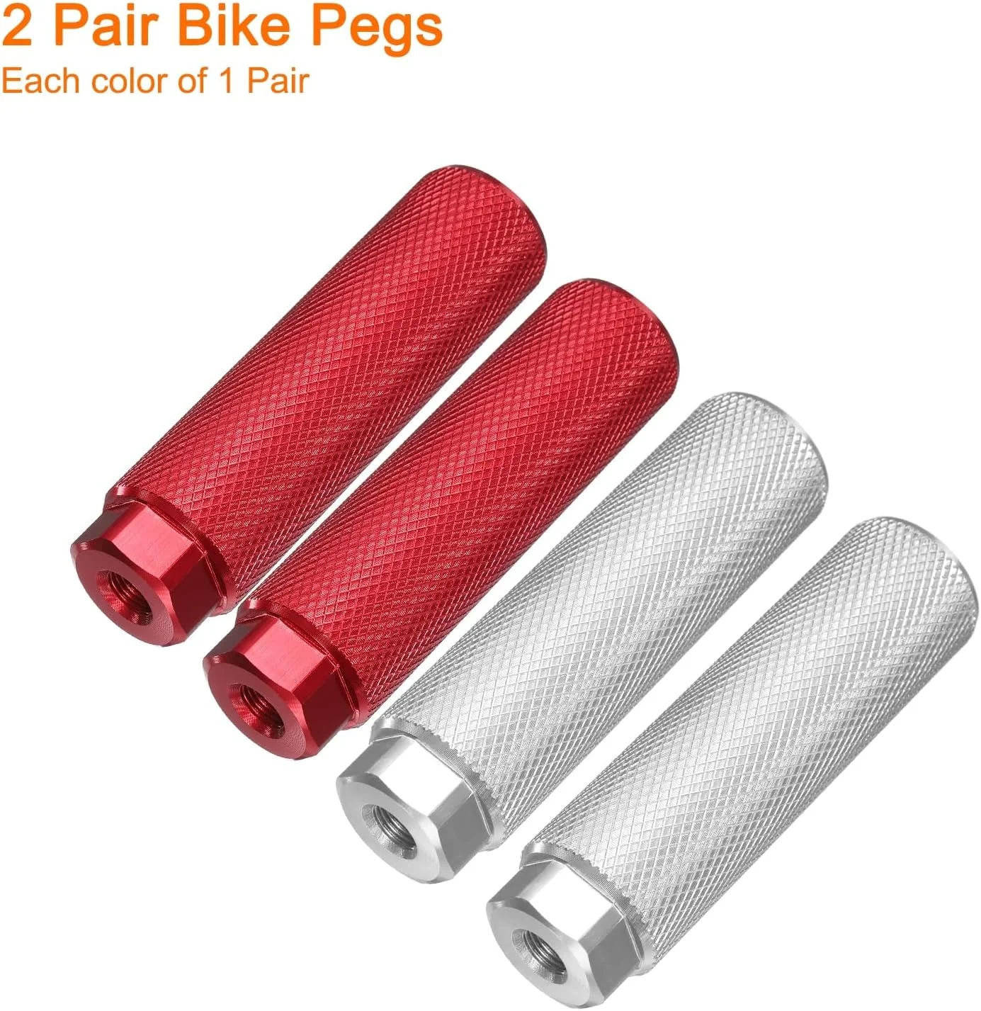 هارفینگتون، ۲ جفت پدال رکاب دوچرخه آلیاژ آلومینیوم، پدال های عقب ضد لغزش مناسب برای محورهای 3/8 اینچی برای دوچرخه کوهستان، قرمز و نقره ای