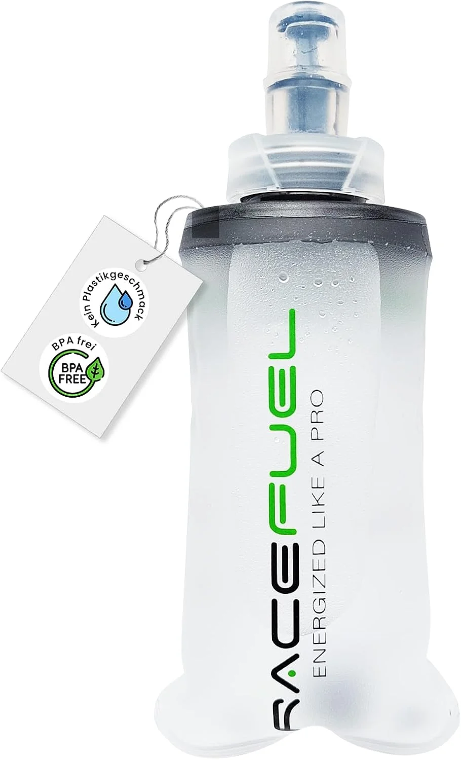 بطری تاشو 150 میلی لیتری RaceFuel، قمقمه ژل نرم بدون BPA، دارای کد QR دستور ژل انرژی RaceFuel، ایده آل برای دویدن، ماراتن، سه گانه و دوچرخه سواری (1 عدد، 150 میلی لیتر)