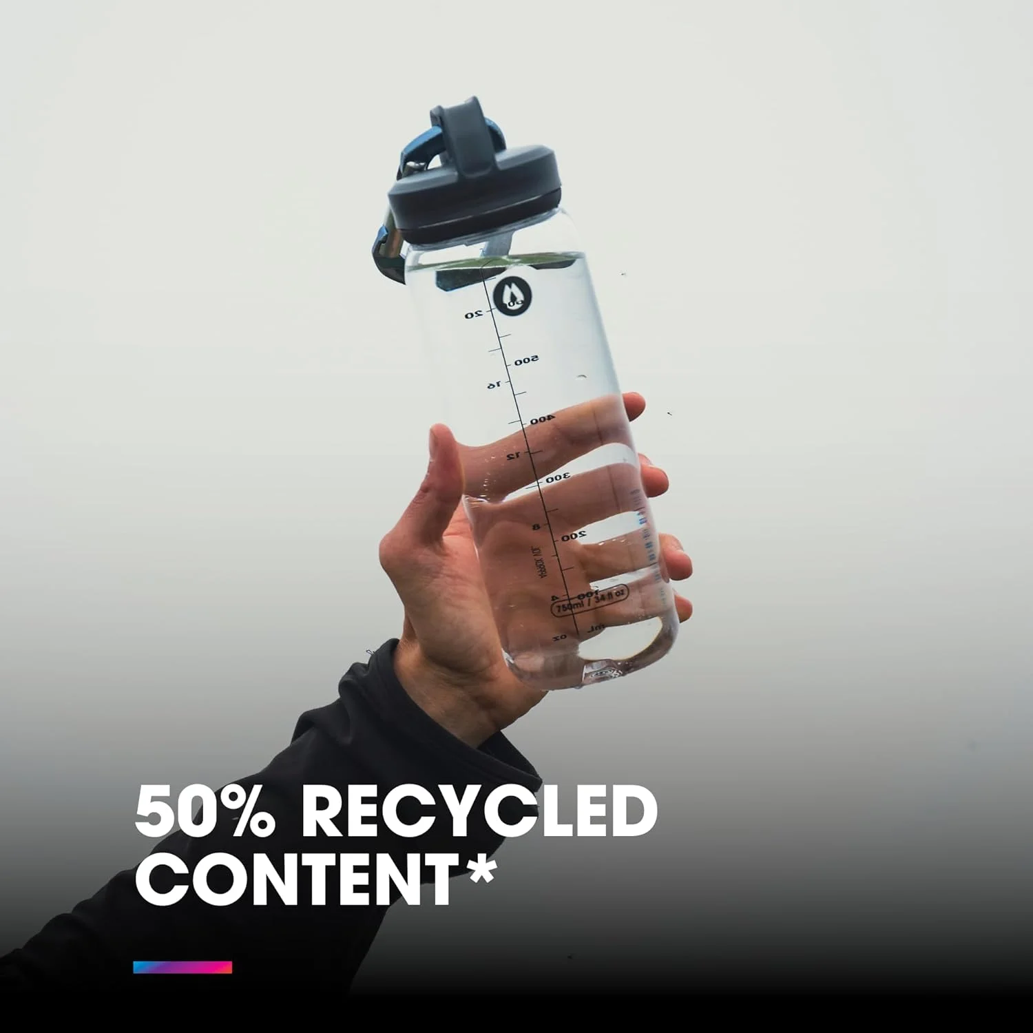 بطری 750 میلی لیتری RECON™ با گیره و دسته - شفاف - BRC01C