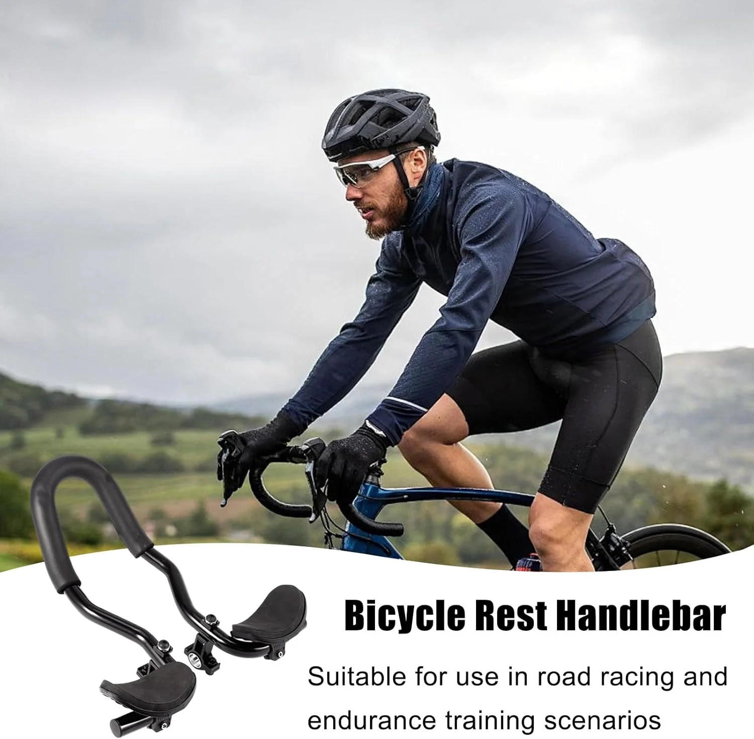 دسته فرمان استراحت دوچرخه - بازوهای آلومینیومی برای دوچرخه کورسی - قطعه لوازم جانبی دوچرخه سواری آلیاژ آلومینیوم برای تمرین تفریحی، رفت و آمد و مسافرت