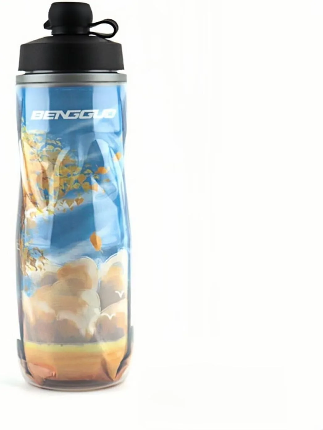 بطری آب ورزشی 610 میلی لیتر - بدون BPA، طراحی فشاری ضد نشت برای دوچرخه سواری، فوتبال، کریکت، راگبی، تنیس، فناوری فیلم عایق حرارتی کامپوزیت آلومینیومی بدون بو