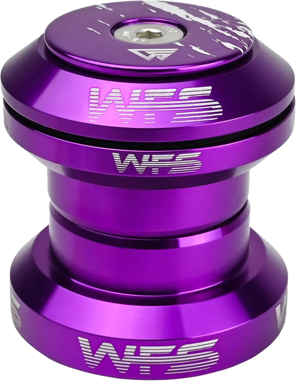 دسته هدست دوچرخه بدون رزوه WFS NV.37 1-1/8 اینچ برای دوشاخه‌های استیرر بدون رزوه و لوله سر 34 میلی‌متری - آلیاژ آلومینیوم CNC، بلبرینگ‌های مهر و موم شده برای دوچرخه‌های کوهستانی، دوچرخه‌های جاده‌ای، MTB و BMX، بنفش