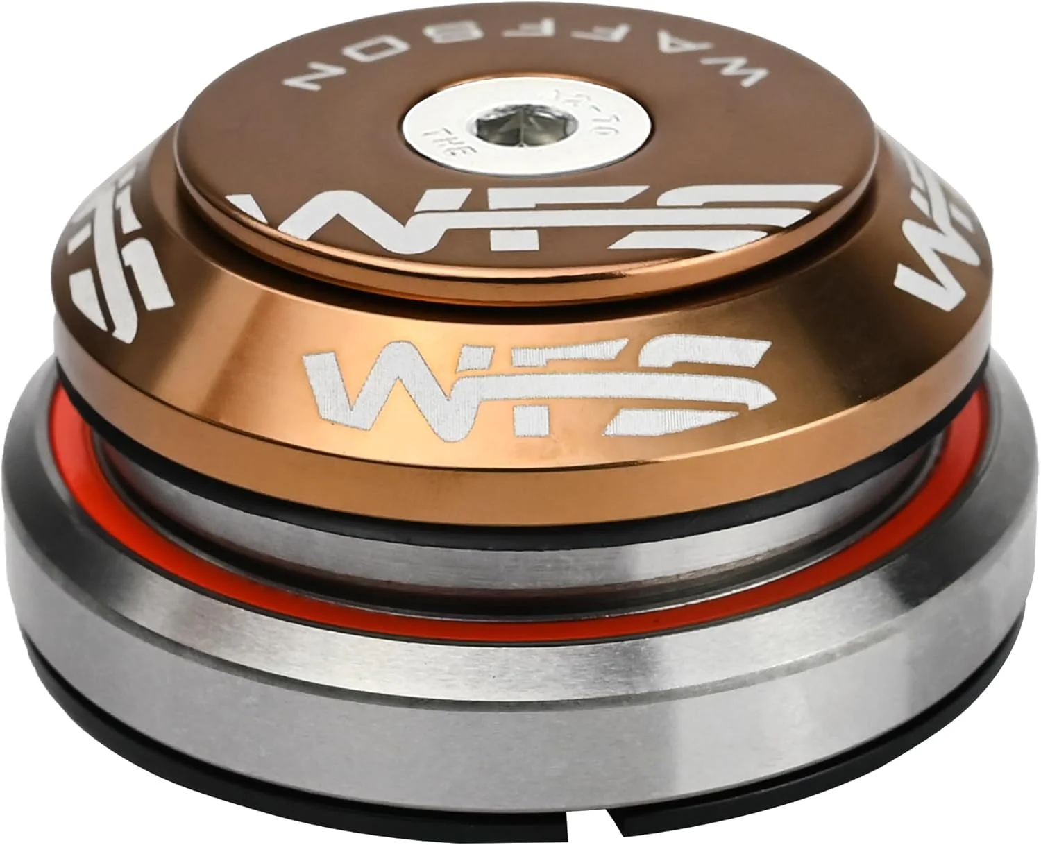 ست هدست نیمه یکپارچه مخروطی WFS HY638 از 1-1/8 اینچ به 1-1/2 اینچ برای لوله های سر مخروطی 42 تا 52.2 میلی متر - آلیاژ آلومینیوم CNC، بدون رزوه، بلبرینگ های مهر و موم شده دقیق برای دوچرخه های MTB کوهستانی/جاده/شهری/BMX