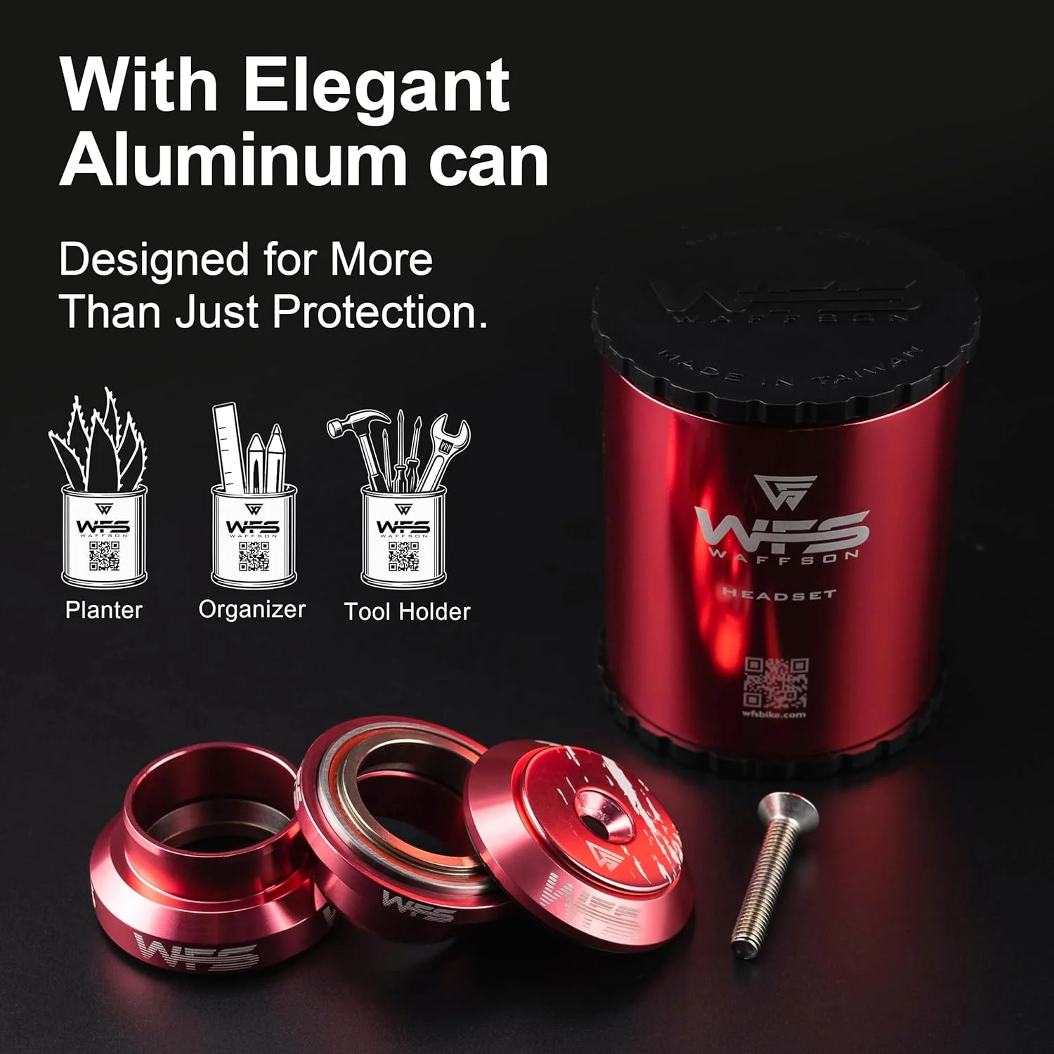 مجموعه هدست بدون رزوه دوچرخه WFS NV.37 سایز 1-1/8 اینچ برای دوشاخ بدون رزوه 1-1/8 اینچی و لوله سر 34 میلی‌متری - آلیاژ آلومینیوم CNC، بلبرینگ‌های مهر و موم شده دقیق برای دوچرخه‌های کوهستان/جاده/شهری/BMX