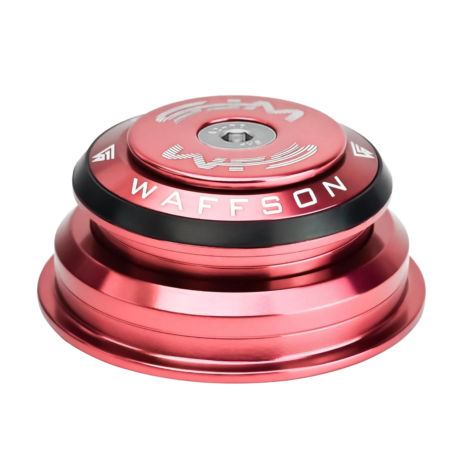 WFS HY713 هدست نیمه یکپارچه مخروطی 1-1/8 اینچ به 1-1/2 اینچ برای لوله های سر مخروطی - آلیاژ آلومینیوم CNC، بدون رزوه، بلبرینگ های مهر و موم شده برای دوچرخه کوهستان، شهری، جاده، MTB و BMX، رزگلد