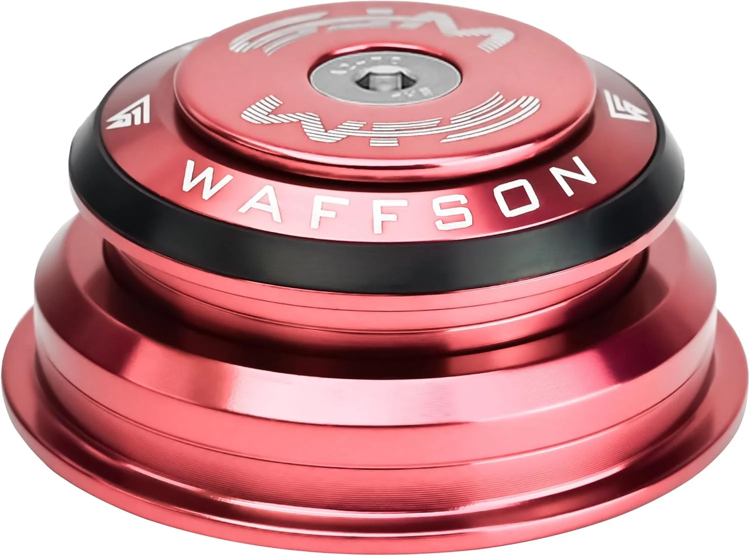 WFS HY713 هدست نیمه یکپارچه مخروطی 1-1/8 اینچ به 1-1/2 اینچ برای لوله های سر مخروطی - آلیاژ آلومینیوم CNC، بدون رزوه، بلبرینگ های مهر و موم شده برای دوچرخه کوهستان، شهری، جاده، MTB و BMX، رزگلد