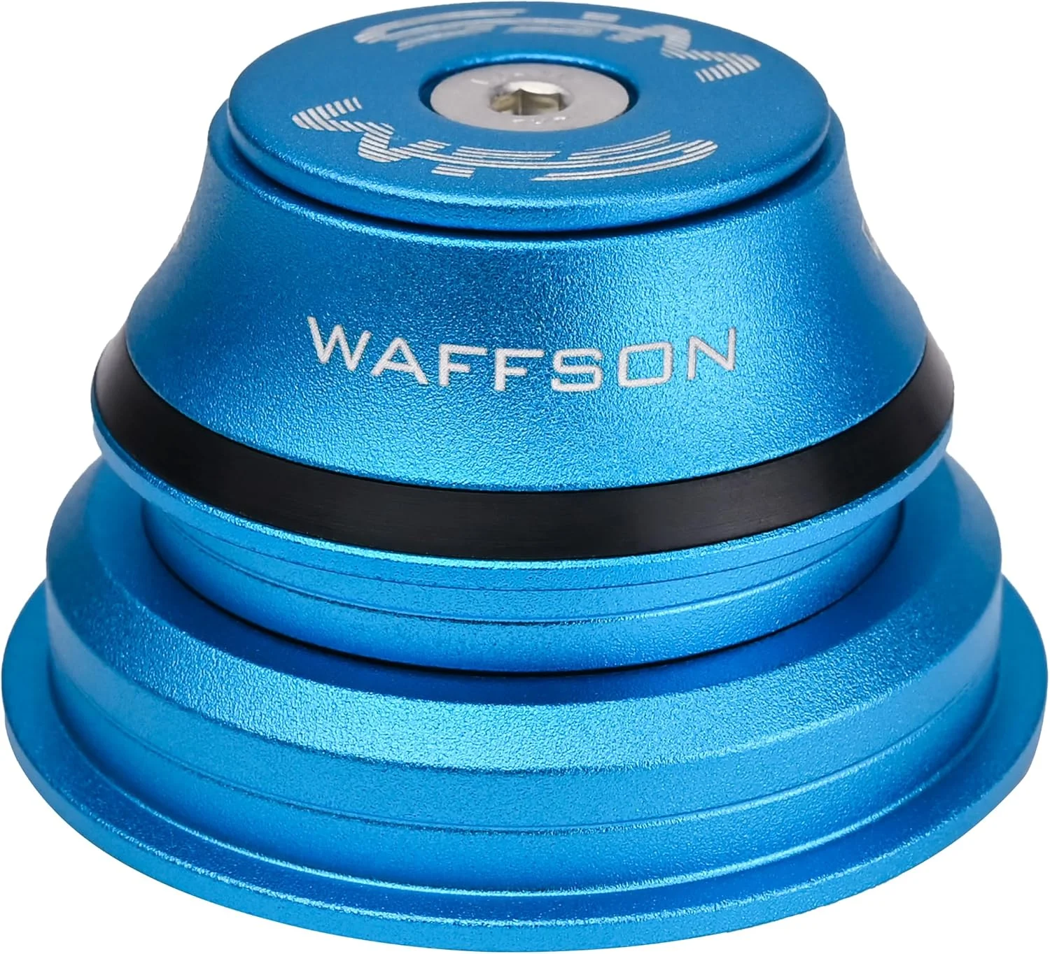 WFS HY875 هدست نیمه یکپارچه مخروطی 1-1/8 اینچ به 1-1/2 اینچ برای لوله های سر مخروطی - آلیاژ آلومینیوم CNC، بدون رزوه، بلبرینگ های مهر و موم شده برای دوچرخه کوهستان، شهری، جاده، MTB و BMX، آبی