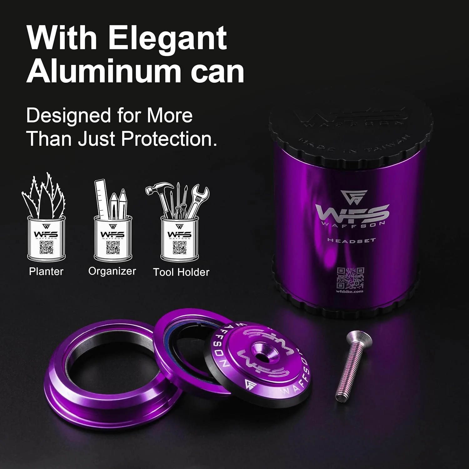 WFS HY713 هدست نیمه یکپارچه مخروطی 1-1/8 اینچ به 1-1/2 اینچ برای لوله های سر مخروطی - آلیاژ آلومینیوم CNC، بدون رزوه، بلبرینگ های مهر و موم شده برای دوچرخه کوهستان، شهری، جاده، MTB و BMX، بنفش WFS HY713 هدست نیمه یکپارچه مخروطی 1-1/8 اینچ به 1-1/2 اینچ برای لوله های سر مخروطی - آلیاژ آلومینیوم CNC، بدون رزوه، بلبرینگ های مهر و موم شده برای دوچرخه کوهستان، شهری، جاده، MTB و BMX، بنفش