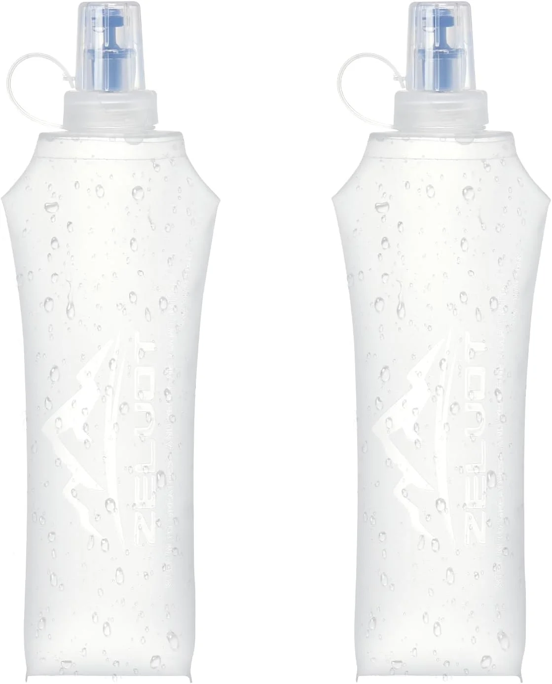 بسته 2 عددی قمقمه نرم جلیقه دویدن، بطری آب تاشو 500 میلی لیتری بدون BPA برای کوله پشتی هیدراتاسیون، بطری آب تاشو برای ماراتن، پیاده روی، دوچرخه سواری، کوهنوردی (سفید، 500 میلی لیتر - بسته 2 عددی)