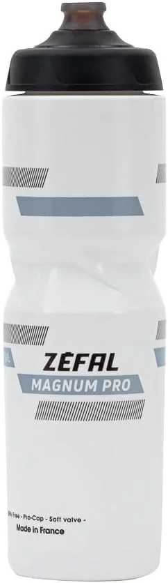 قمقمه آب دوچرخه ZEFAL Magnum Pro Premium، مشکی، قمقمه آب بزرگ دوچرخه، 975 میلی لیتر، بدون BPA، 100% ضد نشت، سرپوش سیلیکونی نرم