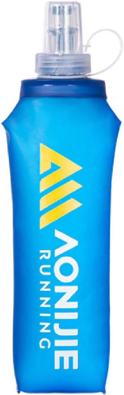 بطری آب سیلیکونی نرم YAPJEB، تاشو، ضد نشت، دهانه پهن، برای دویدن، پیاده روی، دوچرخه سواری (500 میلی لیتر/16.9 اونس)