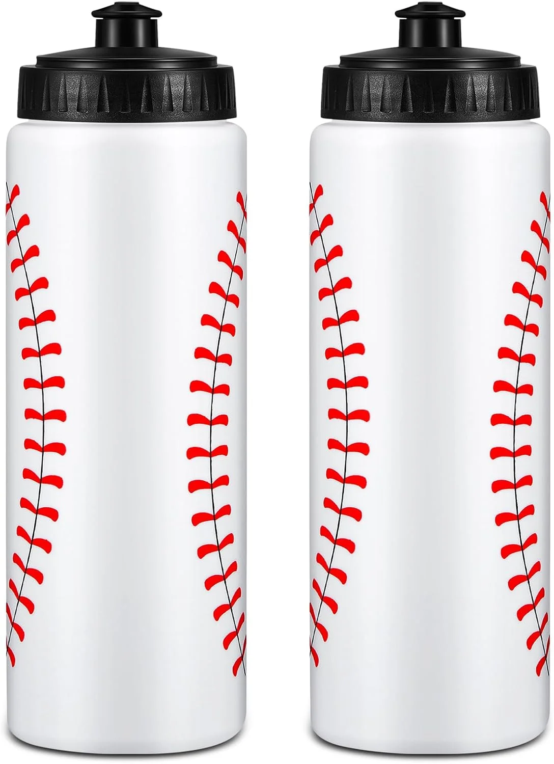 بطری آب فشاری ورزشی Yaomiao، بطری های آب پلاستیکی قابل استفاده مجدد 590 میلی لیتری با درب کشویی، مناسب برای پسران و دختران، ورزش های مدرسه (بیسبال)، 2 عدد