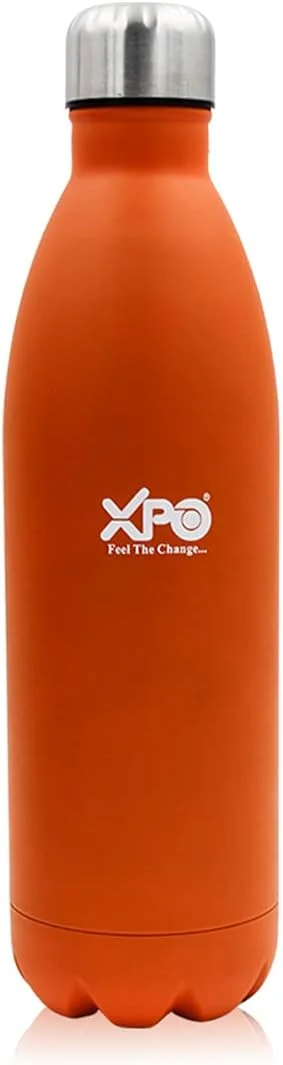 فلاسک استیل ضد زنگ XPO | نگهداری 12 ساعته برای نوشیدنی های گرم یا سرد | پوشش مات (نارنجی، 500 میلی لیتر)