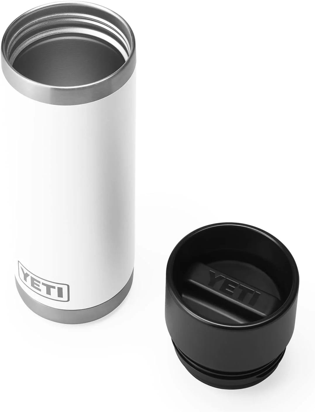 بطری 530 میلی لیتری YETI Rambler، فولاد ضد زنگ، عایق خلاء، با درب Hot Shot، سفید بطری 530 میلی لیتری YETI Rambler، فولاد ضد زنگ، عایق خلاء، با درب Hot Shot، سفید