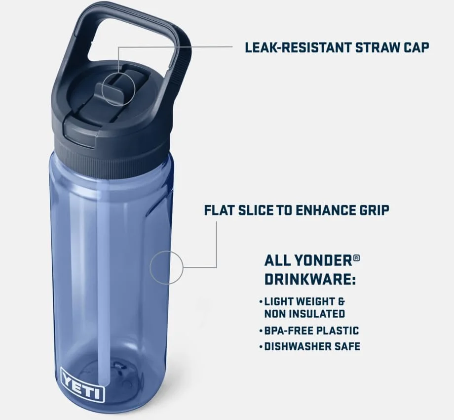 بطری آب نی دار YETI Yonder، ۲۵ اونس (۷۵۰ میلی لیتر) (آبی تیره) بطری آب نی دار YETI Yonder، ۲۵ اونس (۷۵۰ میلی لیتر) (آبی تیره)