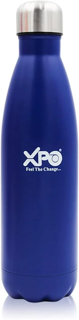 فلاسک استیل ضد زنگ XPO | نگهداری 12 ساعته برای نوشیدنی های گرم یا سرد | روکش مات (آبی، 1000 میلی لیتر)