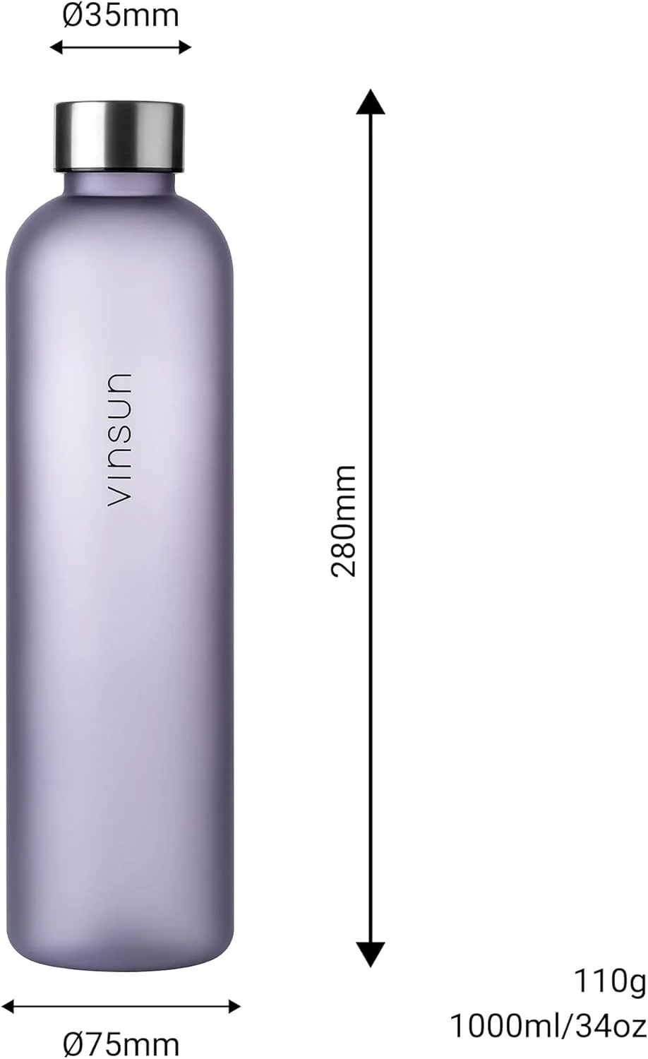 بطری نوشیدنی VINSUN یک لیتری بنفش - قابل استفاده مجدد، مناسب برای نوشیدنی های گازدار، بدون BPA، تریتان - بطری آب سبک وزن برای ورزش، فضای باز، مدرسه، دانشگاه، دوچرخه، دفتر، باشگاه بطری نوشیدنی VINSUN یک لیتری بنفش - قابل استفاده مجدد، مناسب برای نوشیدنی های گازدار، بدون BPA، تریتان - بطری آب سبک وزن برای ورزش، فضای باز، مدرسه، دانشگاه، دوچرخه، دفتر، باشگاه