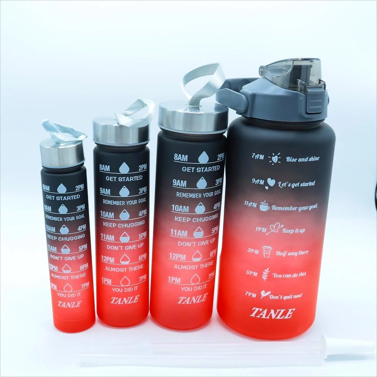 ست قمقمه آب انگیزشی 4 تکه مناسب باشگاه، کمپینگ، ماهیگیری و پیک نیک