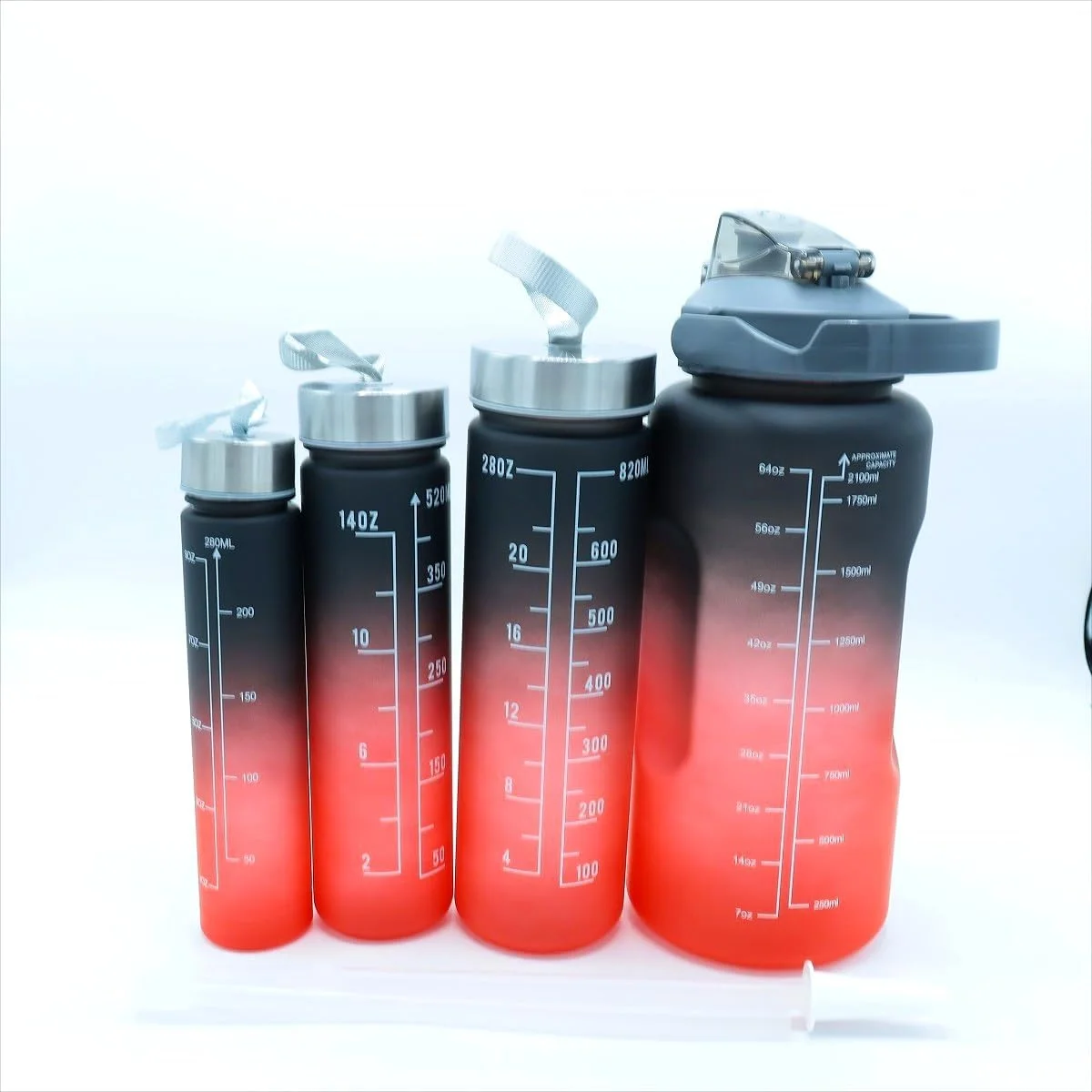 ست قمقمه آب انگیزشی 4 تکه مناسب باشگاه، کمپینگ، ماهیگیری و پیک نیک