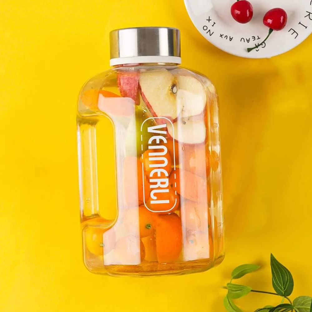 بطری آب ونرلی 2.2 لیتری ورزشی با نشانگر زمان - بدون BPA، قمقمه بزرگ ضد نشت با دسته، بادوام و قابل استفاده مجدد برای باشگاه، تمرین، پیاده روی، مسافرت، دفتر، مدرسه (شفاف) بطری آب ونرلی 2.2 لیتری ورزشی با نشانگر زمان - بدون BPA، قمقمه بزرگ ضد نشت با دسته، بادوام و قابل استفاده مجدد برای باشگاه، تمرین، پیاده روی، مسافرت، دفتر، مدرسه (شفاف)