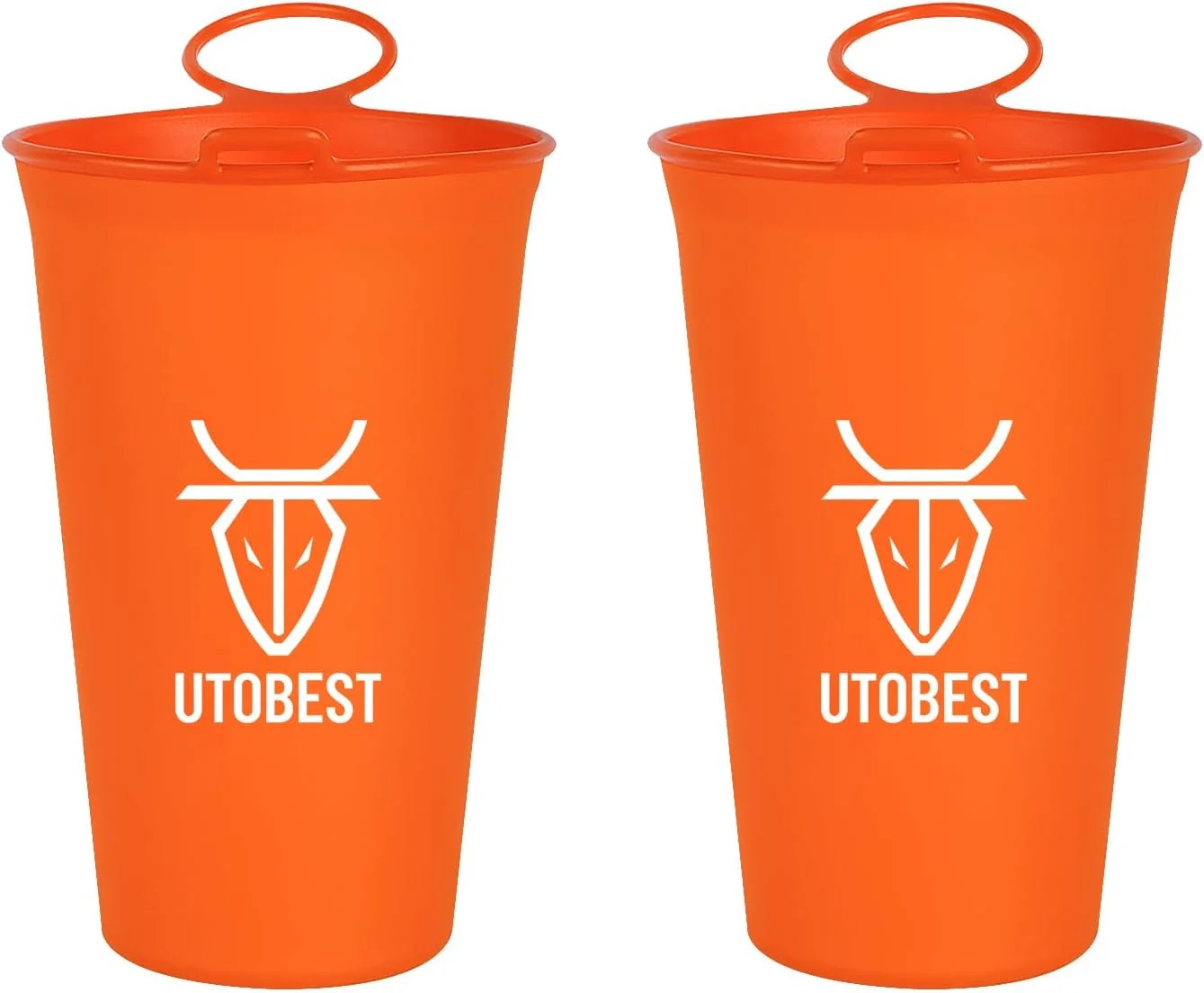 لیوان قمقمه نرم تاشو UTOBEST، بطری تاشو TPU، لیوان مسابقه قابل حمل و استفاده مجدد برای دویدن، پیاده روی، دوچرخه سواری، 200 میلی لیتر، 2 عدد