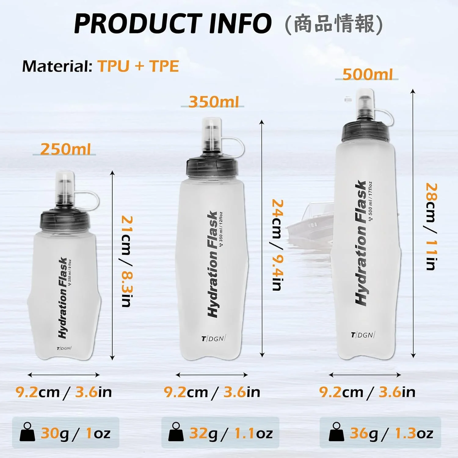 قمقمه نرم تاشو TRIWONDER، مناسب برای دویدن، دوچرخه سواری، پیاده روی و ماراتن (سفید 250 میلی لیتر، بسته 2 عددی) قمقمه نرم تاشو TRIWONDER، مناسب برای دویدن، دوچرخه سواری، پیاده روی و ماراتن (سفید 250 میلی لیتر، بسته 2 عددی)