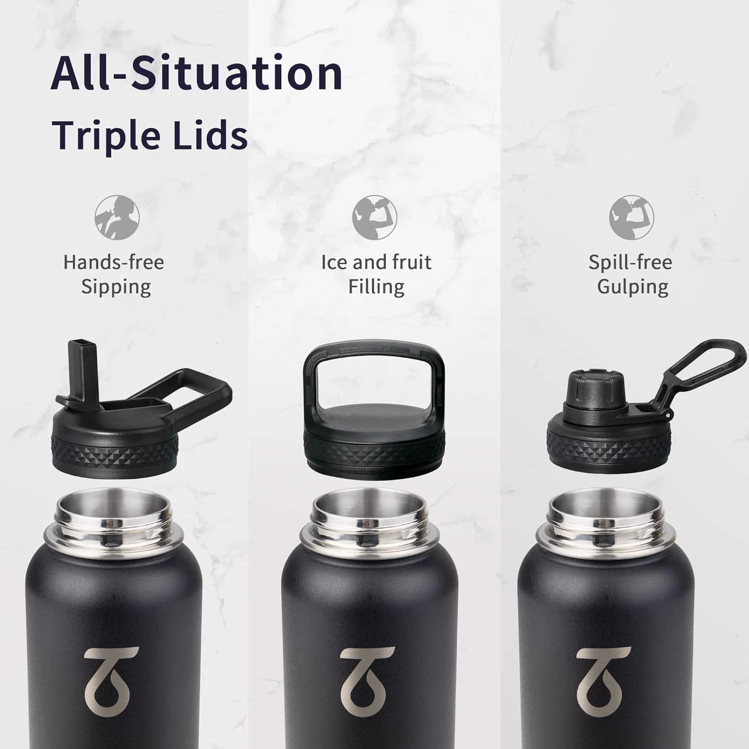 بطری آب ترِبو ۹۴۶ میلی لیتری با دسته طنابی، دهانه گشاد، عایق بندی شده، استیل ضد زنگ دو جداره، فلاسک ورزشی بزرگ، نگهداری آب گرم تا ۲۴ ساعت و آب سرد تا ۴۸ ساعت، قمقمه آب با ۳ درب، مشکی بطری آب ترِبو ۹۴۶ میلی لیتری با دسته طنابی، دهانه گشاد، عایق بندی شده، استیل ضد زنگ دو جداره، فلاسک ورزشی بزرگ، نگهداری آب گرم تا ۲۴ ساعت و آب سرد تا ۴۸ ساعت، قمقمه آب با ۳ درب، مشکی