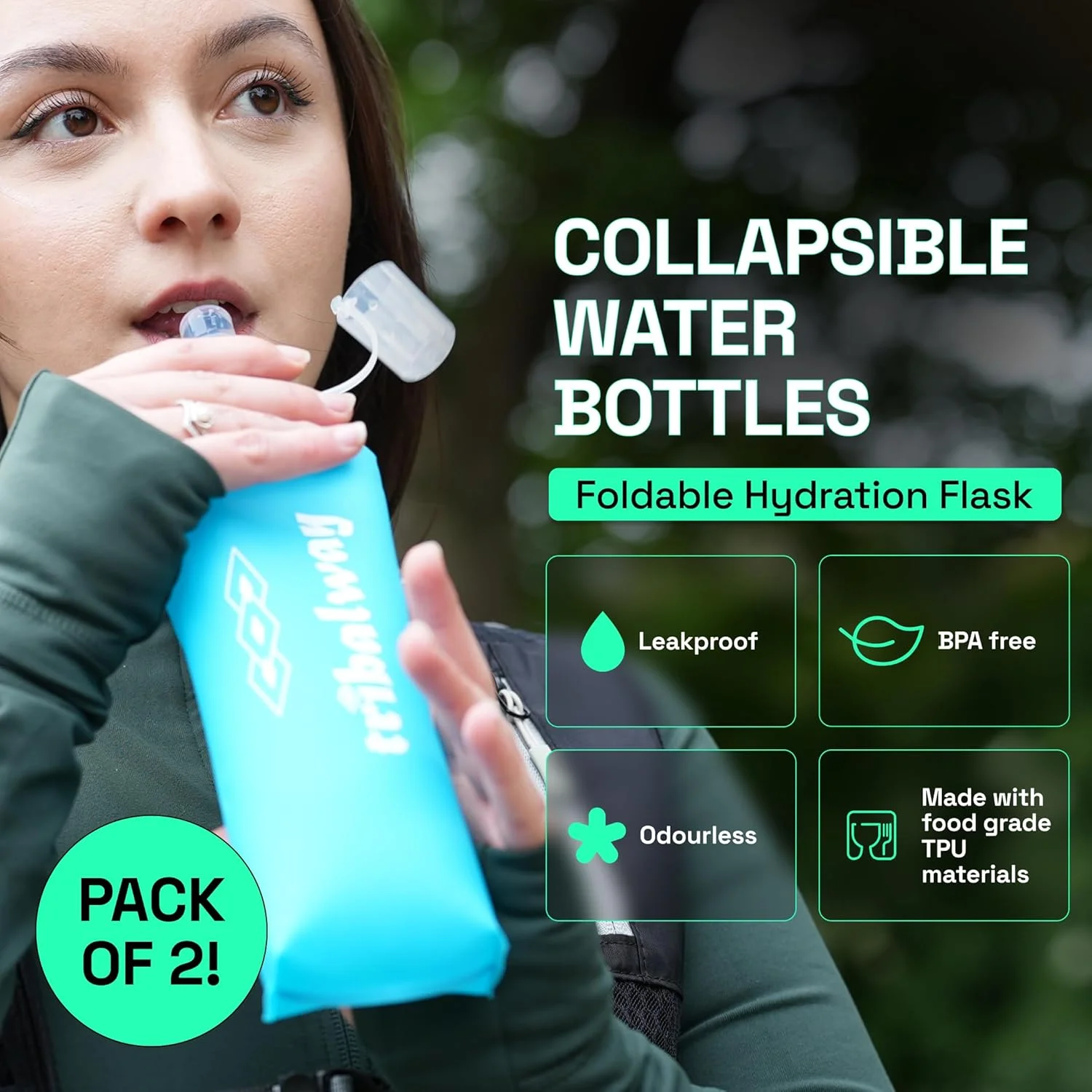 قمقمه نرم 500 میلی لیتری | بطری های آب تاشو برای دویدن | قمقمه آبرسانی دستی ضد نشت | ایده آل برای دویدن در مسیر، ماراتن و پیاده روی - آبی قمقمه نرم 500 میلی لیتری | بطری های آب تاشو برای دویدن | قمقمه آبرسانی دستی ضد نشت | ایده آل برای دویدن در مسیر، ماراتن و پیاده روی - آبی