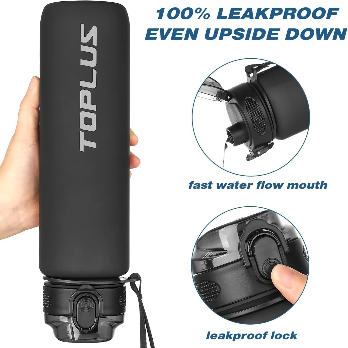 بطری آب ورزشی تاپلاس 1 لیتری، بطری آب پلاستیکی تریتان بدون BPA برای نوجوانان، بزرگسالان، ورزش، پیاده روی، باشگاه، تناسب اندام، فعالیت های خارج از منزل، دوچرخه سواری، مدرسه و دفتر، مشکی بطری آب ورزشی تاپلاس 1 لیتری، بطری آب پلاستیکی تریتان بدون BPA برای نوجوانان، بزرگسالان، ورزش، پیاده روی، باشگاه، تناسب اندام، فعالیت های خارج از منزل، دوچرخه سواری، مدرسه و دفتر، مشکی