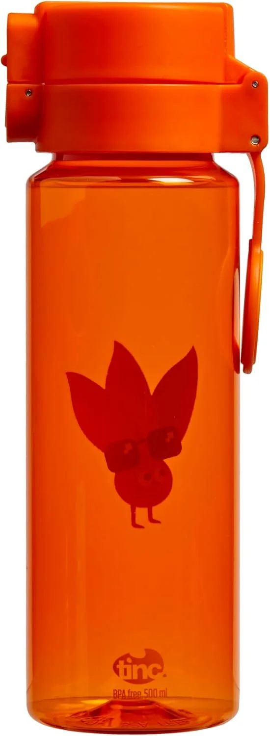 بطری آب کودکانه Tinc Ojay با درب تاشو و گیره، ظرفیت 550 میلی لیتر، بطری آب برای کودکان | بطری آب کودکانه برای مدرسه | ضد نشت، دکمه فشاری، حلقه حمل | نارنجی بطری آب کودکانه Tinc Ojay با درب تاشو و گیره، ظرفیت 550 میلی لیتر، بطری آب برای کودکان | بطری آب کودکانه برای مدرسه | ضد نشت، دکمه فشاری، حلقه حمل | نارنجی