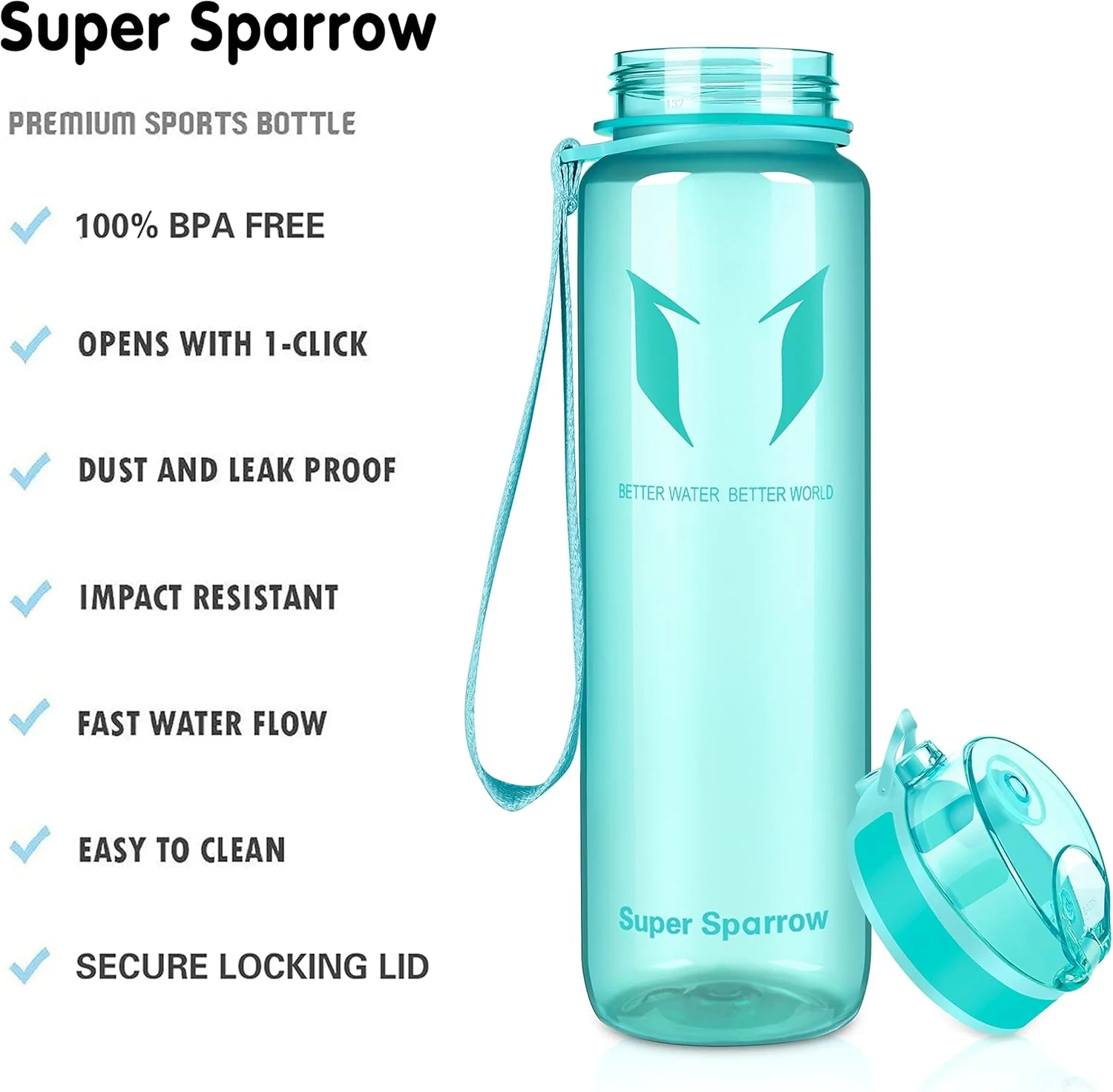 بطری آب ورزشی سوپر اسپارو - 500 میلی لیتر - پلاستیک تریتان کوپلی استر غیر سمی و فاقد BPA (نعنایی روشن، 500 میلی لیتر - 17 اونس) بطری آب ورزشی سوپر اسپارو - 500 میلی لیتر - پلاستیک تریتان کوپلی استر غیر سمی و فاقد BPA (نعنایی روشن، 500 میلی لیتر - 17 اونس)