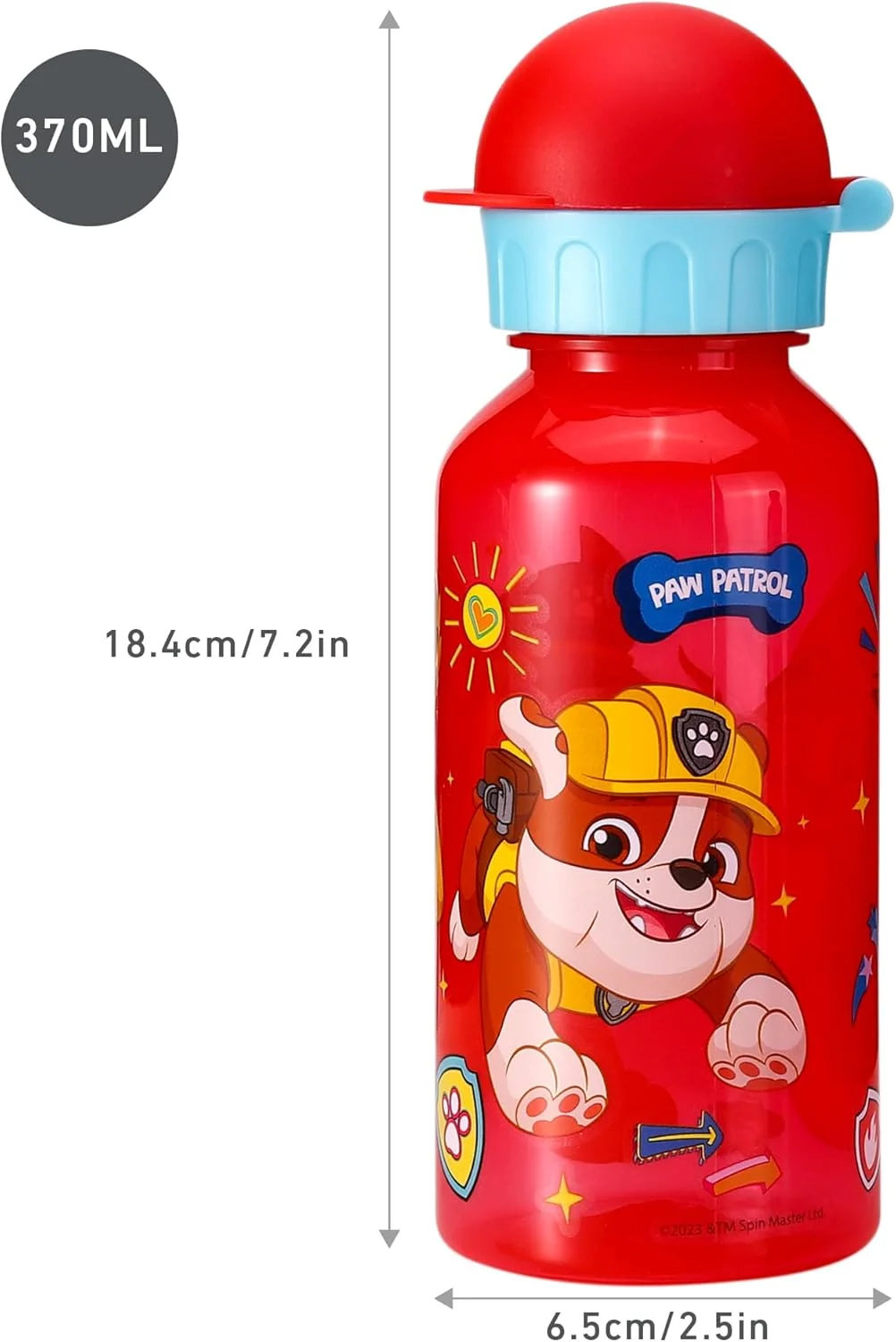 بطری آب 370 میلی لیتری سگ های نگهبان پسرانه Stor، مناسب مدرسه، مهدکودک، مسافرت، ساخته شده از مواد بادوام، قابل استفاده مجدد و فاقد BPA بطری آب 370 میلی لیتری سگ های نگهبان پسرانه Stor، مناسب مدرسه، مهدکودک، مسافرت، ساخته شده از مواد بادوام، قابل استفاده مجدد و فاقد BPA