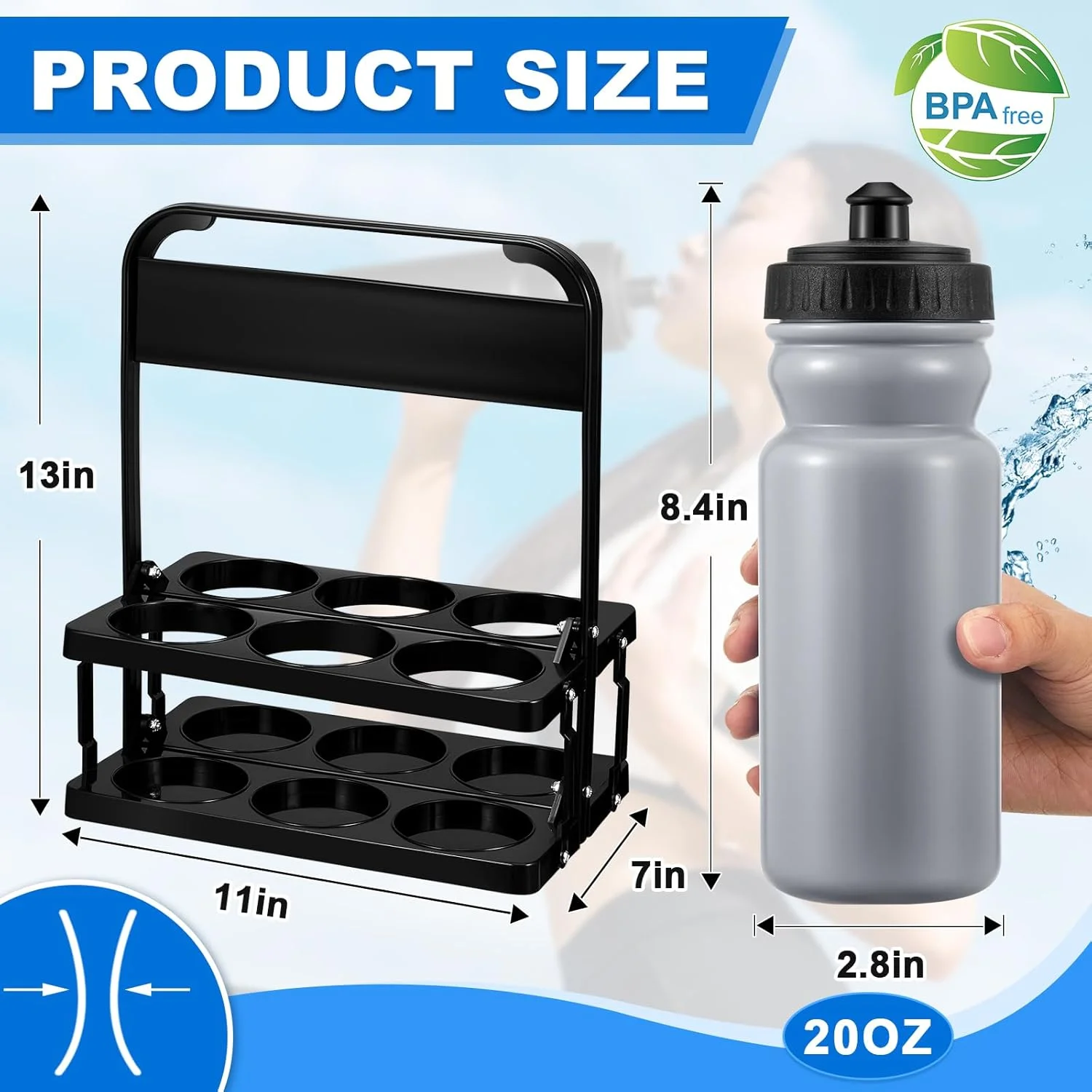 ست قمقمه ورزشی 7 تکه Suclain شامل 6 قمقمه 600 میلی لیتری با دهانه گشاد، استیکر و یک نگهدارنده، مناسب برای دوچرخه سواری، باشگاه و فعالیت های ورزشی (خاکستری) ست قمقمه ورزشی 7 تکه Suclain شامل 6 قمقمه 600 میلی لیتری با دهانه گشاد، استیکر و یک نگهدارنده، مناسب برای دوچرخه سواری، باشگاه و فعالیت های ورزشی (خاکستری)