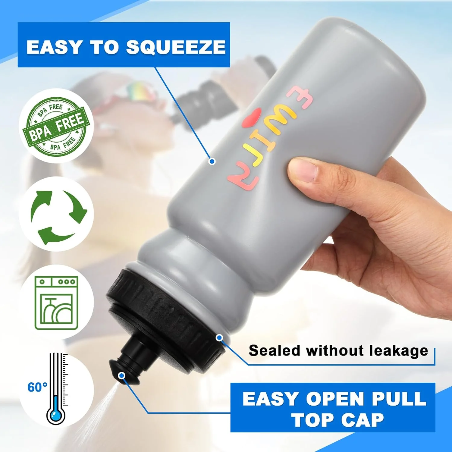 ست قمقمه ورزشی 7 تکه Suclain شامل 6 قمقمه 600 میلی لیتری با دهانه گشاد، استیکر و یک نگهدارنده، مناسب برای دوچرخه سواری، باشگاه و فعالیت های ورزشی (خاکستری) ست قمقمه ورزشی 7 تکه Suclain شامل 6 قمقمه 600 میلی لیتری با دهانه گشاد، استیکر و یک نگهدارنده، مناسب برای دوچرخه سواری، باشگاه و فعالیت های ورزشی (خاکستری)