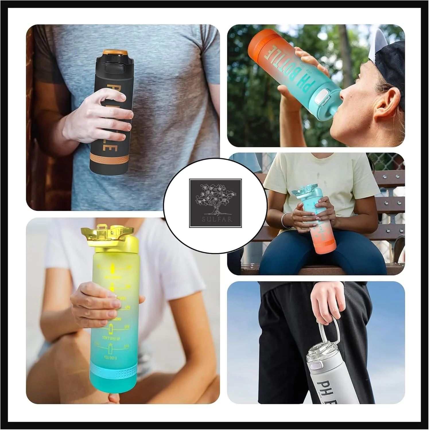 بطری آب ورزشی سولفار 1 لیتری | بطری نوشیدنی قابل حمل ضد نشت با درب قفل دار برای باشگاه، دویدن، دوچرخه سواری، مدرسه و دفتر | مشکی زرد بطری آب ورزشی سولفار 1 لیتری | بطری نوشیدنی قابل حمل ضد نشت با درب قفل دار برای باشگاه، دویدن، دوچرخه سواری، مدرسه و دفتر | مشکی زرد