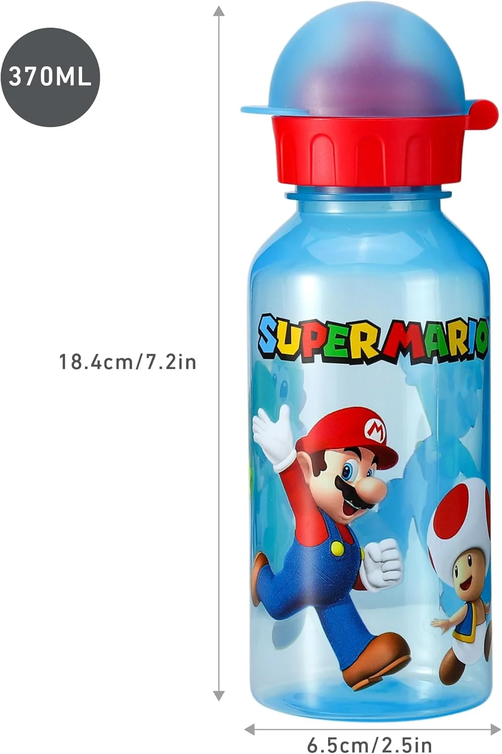 بطری آب 370 میلی لیتری طرح سوپر ماریو مناسب مدرسه، مهدکودک و مسافرت، ساخته شده از مواد بادوام، قابل استفاده مجدد و بدون BPA بطری آب 370 میلی لیتری طرح سوپر ماریو مناسب مدرسه، مهدکودک و مسافرت، ساخته شده از مواد بادوام، قابل استفاده مجدد و بدون BPA